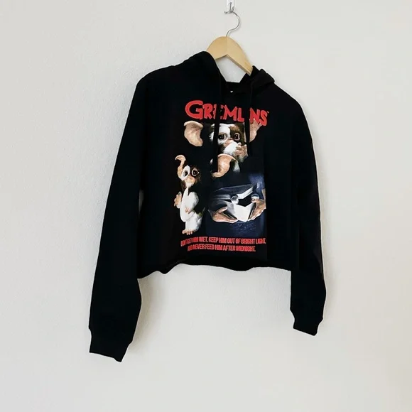 NEW Hot Topic Gremlins Cropped Long Sleeve Hoodie - Picture 2 of 8